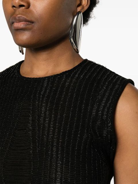 Alexander McQueen metallic-threading knitted tank top - Black