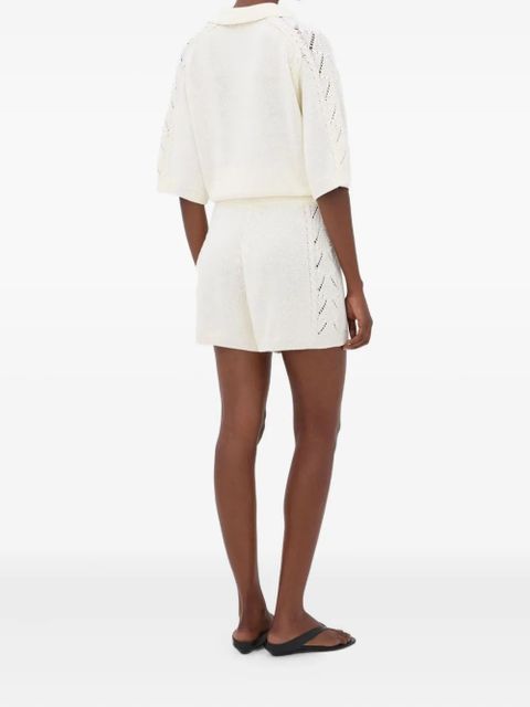LouLou de Saison Andel crochet-detail shorts - White