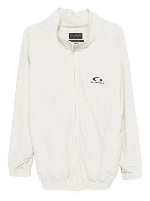 Balenciaga logo zip jacket - Neutrals - zdjęcie produktu nr 1