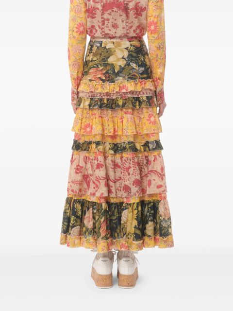 Valentino Garavani Apres L'Hiver tiered mid skirt - Yellow