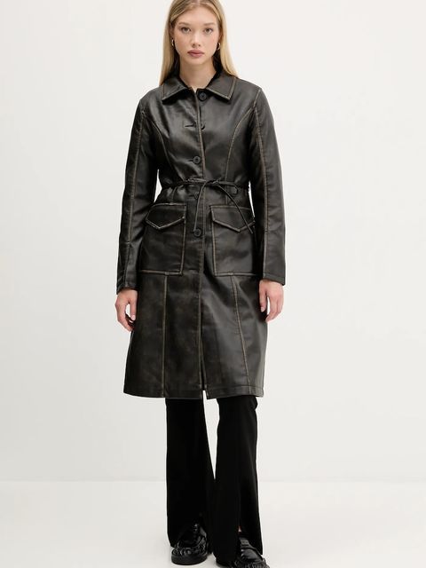 Desigual płaszcz LILLY kolor brązowy 25WWEW33