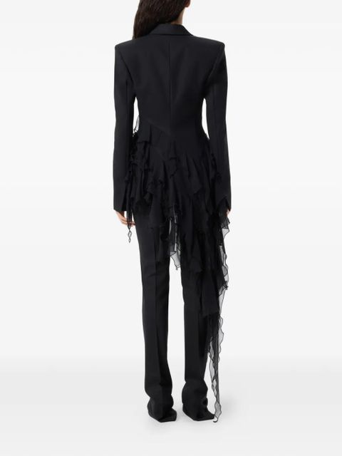 Blumarine single-breasted asymmetric-hem blazer - Black