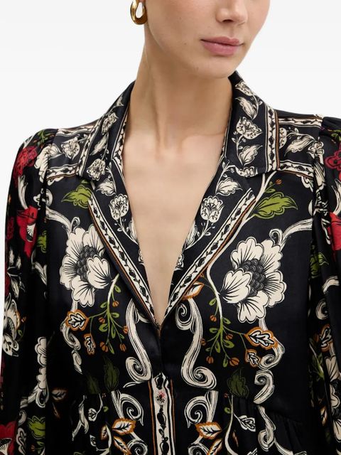 FARM Rio Rococo Flowers mini dress - Black