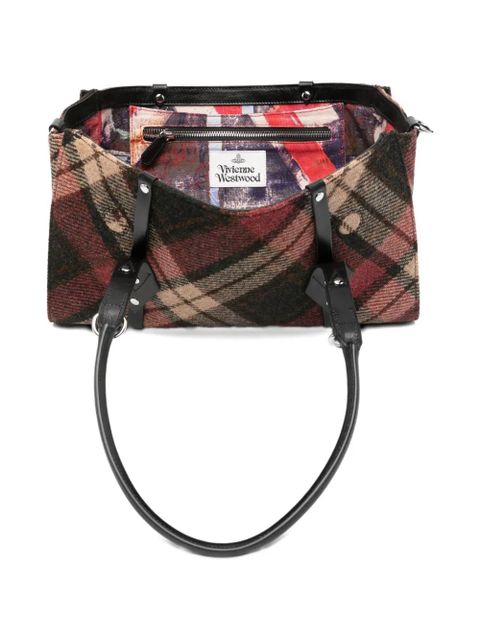 Vivienne Westwood Harris Tweed Check tartan tote bag - Brown