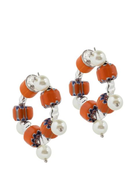 DRIES VAN NOTEN beaded hoop earrings - Silver