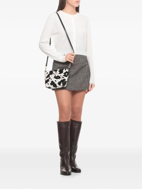 MC2 Saint Barth Aline print leather shoulder bag - White