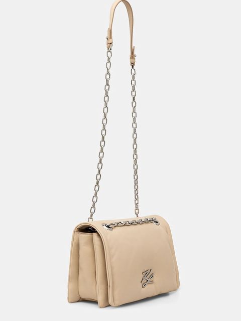 Karl Lagerfeld torebka skórzana kolor beżowy A1W30173 - zdjęcie produktu nr 2