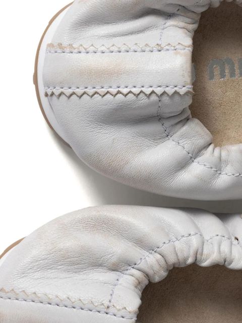Miu Miu leather ballet flats - White - zdjęcie produktu nr 2