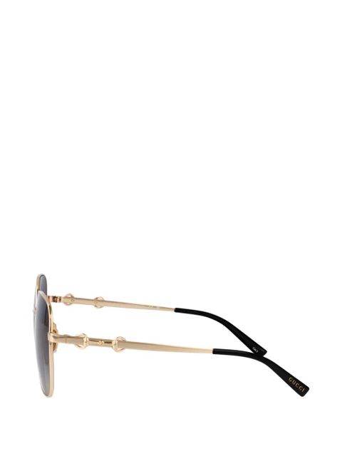 Gucci Eyewear Horsebit square-frame sunglasses - Gold