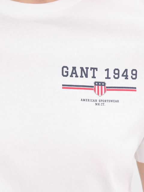 Gant t-shirt bawełniany damski kolor biały 4201554