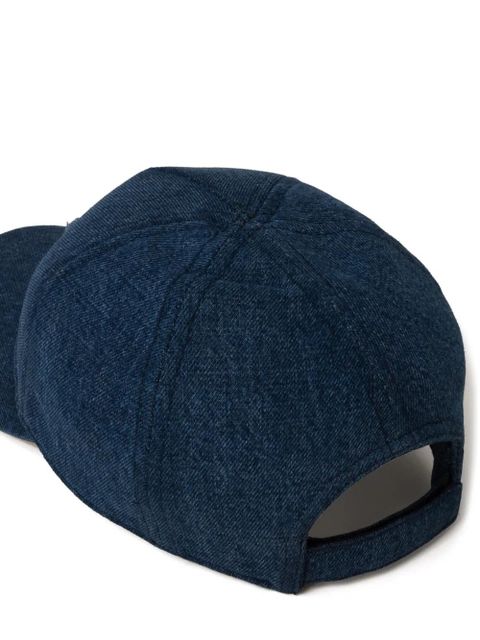 Miu Miu logo-embroidered denim cap - Blue - zdjęcie produktu nr 2