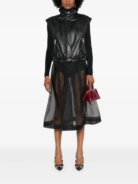 PINKO leather biker gilet - Black - zdjęcie produktu nr 2