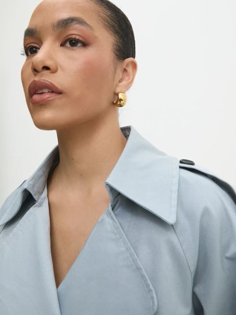 Answear.LAB trencz kolor niebieski przejściowa oversize