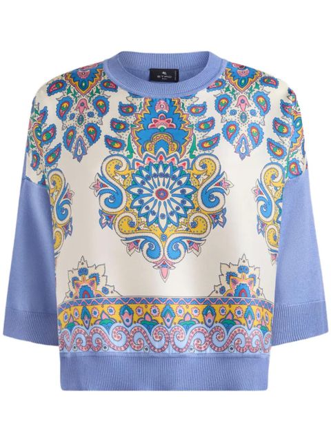 ETRO printed knit T-shirt - Purple - zdjęcie produktu nr 1