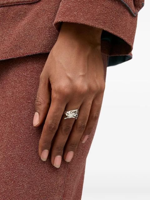 MM6 Maison Margiela mermaid-textured ring - Silver - zdjęcie produktu nr 2