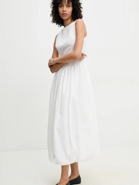 Answear.LAB sukienka kolor biały maxi rozkloszowana - zdjęcie produktu nr 1