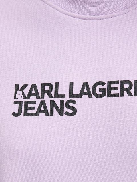 Karl Lagerfeld Jeans bluza damska kolor fioletowy z nadrukiem A1W20005