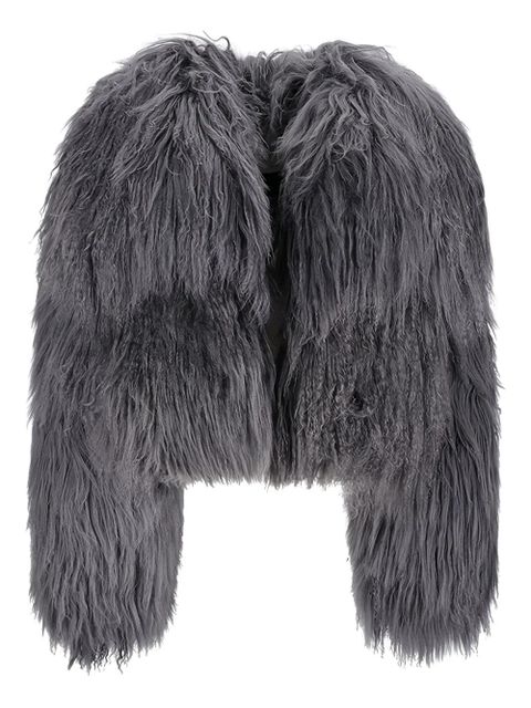 The Attico shaggy-pile bomber jacket - Grey - zdjęcie produktu nr 1