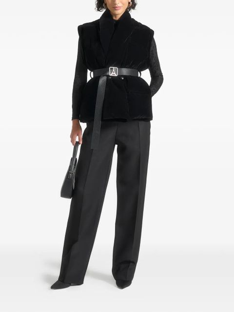 Manière De Voir Taya velvet-effect quilted puffer jacket - Black