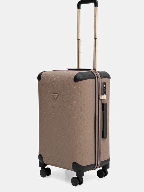 Guess walizka WILDER MEDIUM kolor beżowy TWDP74 52982