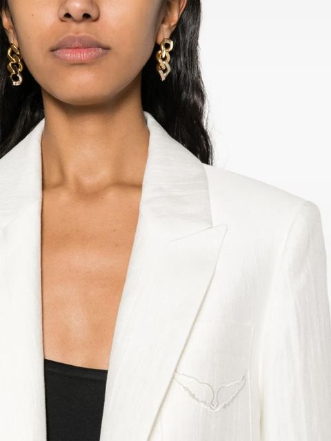Zadig&Voltaire Vow single-breasted crinkled blazer - White
