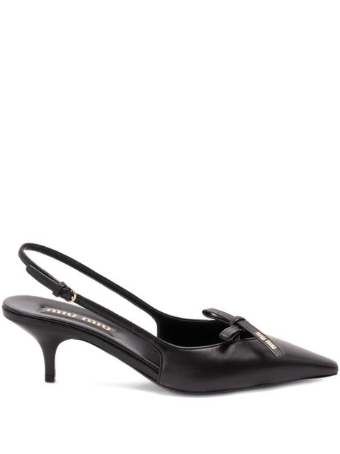 Miu Miu 50mm bow slingback pumps - Black - zdjęcie produktu nr 1