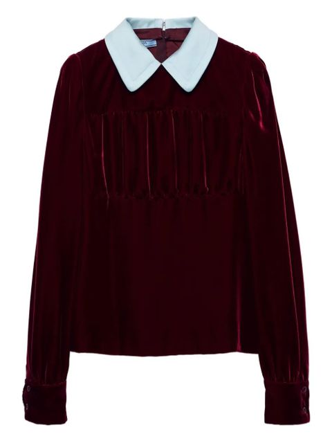 Prada velvet top - Red - zdjęcie produktu nr 1