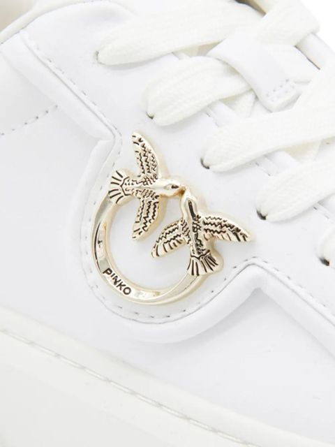 PINKO metallic-detail bird-embellishment sneakers - White