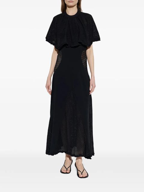 Lanvin openwork cape dress - Black