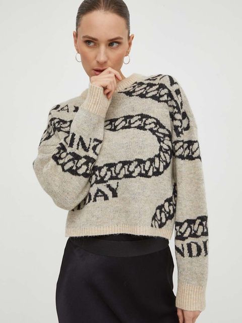 2NDDAY sweter z domieszką wełny 2ND Chain TT - Soft Jacquard - zdjęcie produktu nr 1