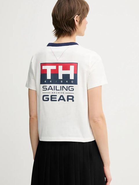 Tommy Hilfiger t-shirt bawełniany SAILING damski kolor biały WW0WW45598