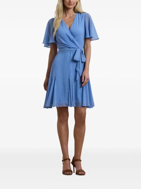 Lauren Ralph Lauren wrap-style flutter-sleeve mini dress - Blue - zdjęcie produktu nr 2