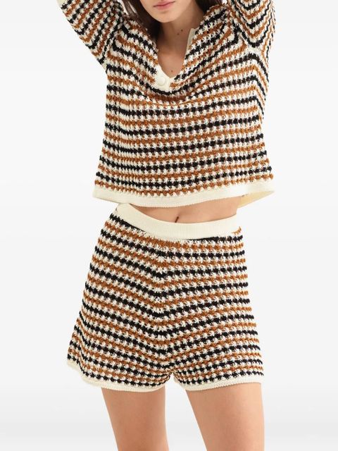 ERES Disco striped crochet shorts - White