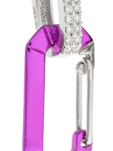 EÉRA 18K white gold Chiara Small diamond single earrings - Pink - zdjęcie produktu nr 2