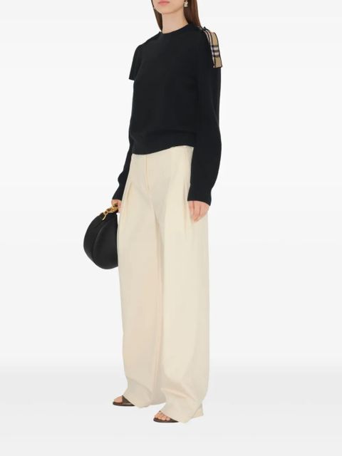 Burberry checked-epaulettes sweater - Black