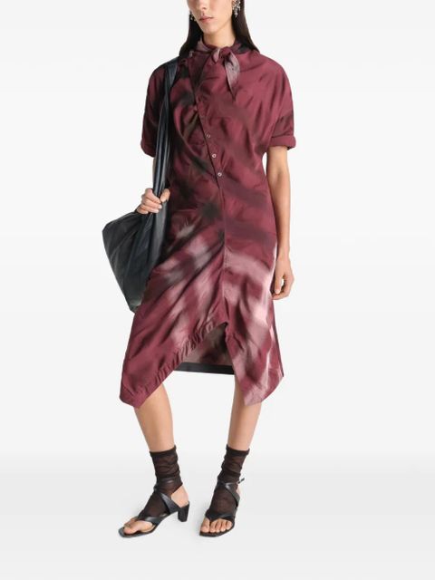 LEMAIRE asymmetric cowl midi shirt dress - Red - zdjęcie produktu nr 2