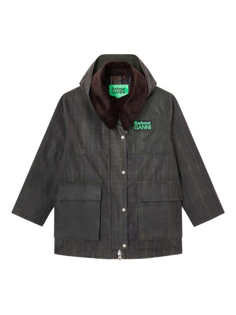 GANNI x Barbour corduroy-collar coat - Green - zdjęcie produktu nr 1