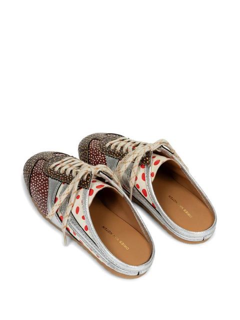 DRIES VAN NOTEN polka-dot lace-up slip-ons - Brown