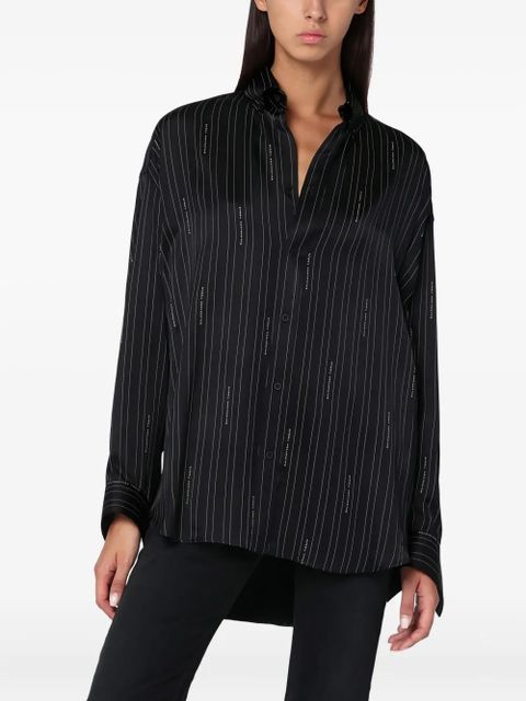 Balenciaga pinstripe logo shirt - Black