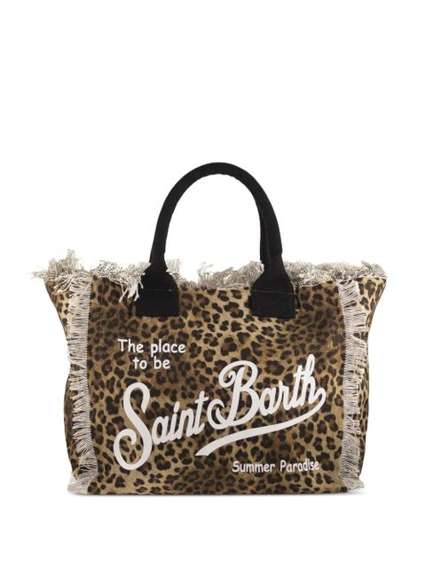 MC2 Saint Barth animal-print fringed tote bag - Brown - zdjęcie produktu nr 1