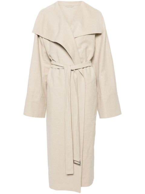 TOTEME Signature linen-blend midi coat - Neutrals - zdjęcie produktu nr 1