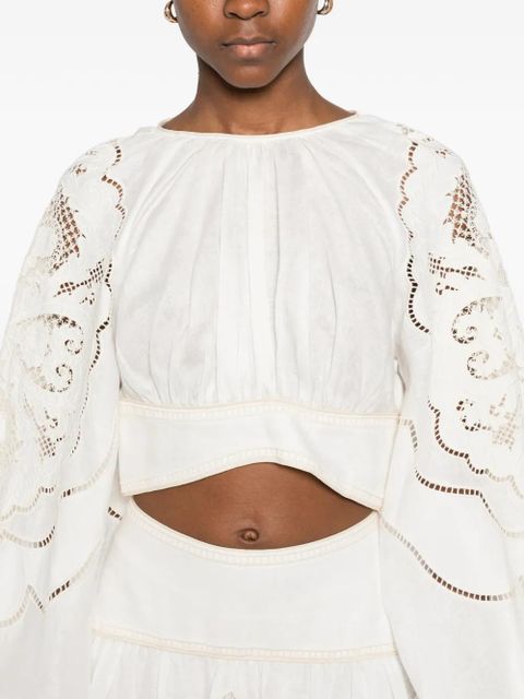 ZIMMERMANN Daylight embroidered blouse - White