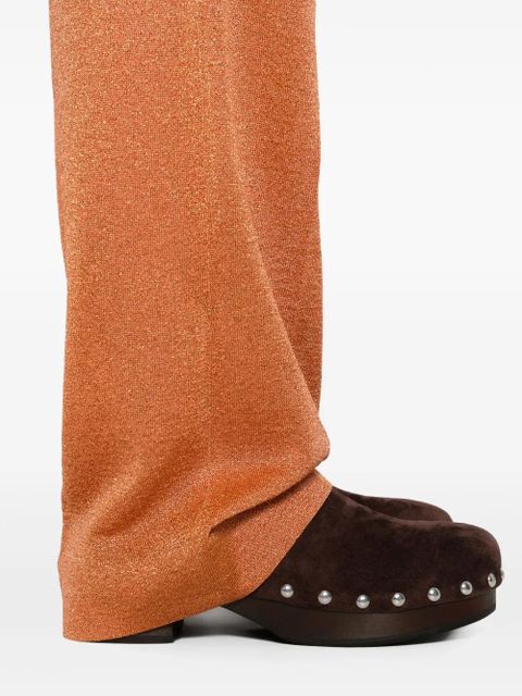 Miu Miu lurex pressed-crease trousers - Orange