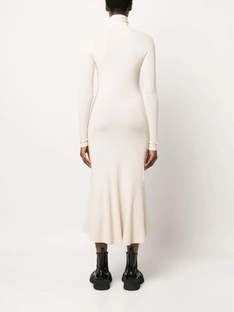 Balenciaga high-neck knitted midi dress - Neutrals