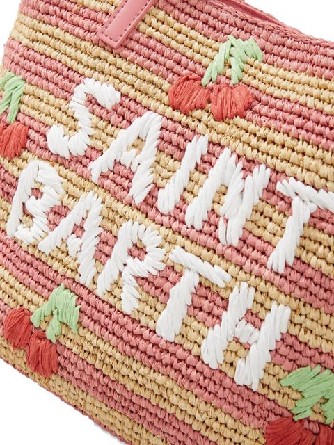 MC2 Saint Barth City striped cherry raffia shoulder bag - Pink