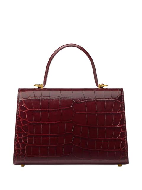 Versace crocodile-embossed leather tote bag - Brown