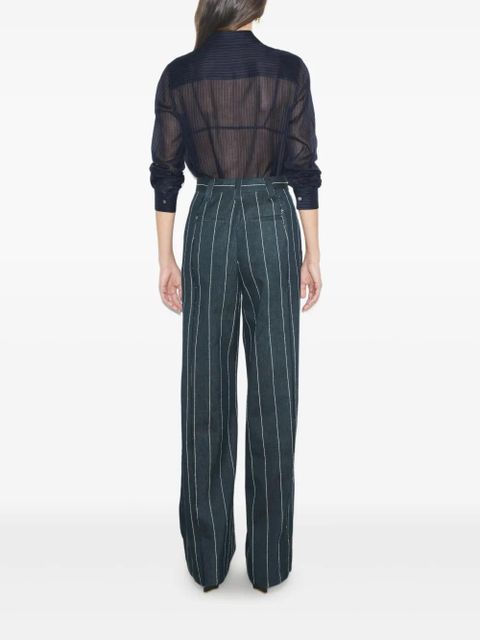 Tory Burch striped-pattern trousers - Blue