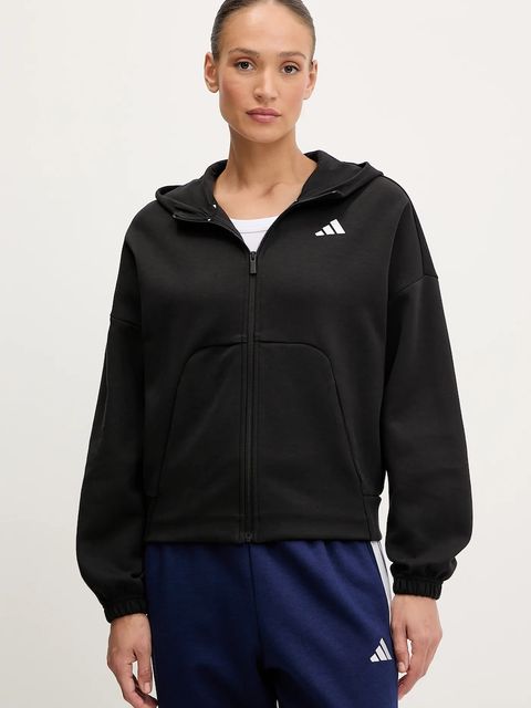 adidas bluza Future Icons damska kolor czarny z kapturem z nadrukiem JE3989 - zdjęcie produktu nr 1