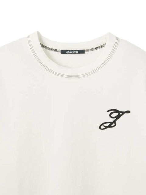 Jacquemus logo embroidered detail t-shirt - White