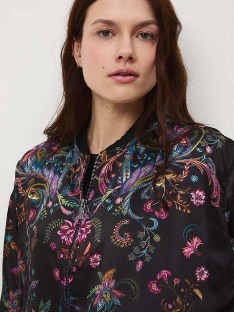 Medicine marynarka damska kolor czarny oversize wzorzysta